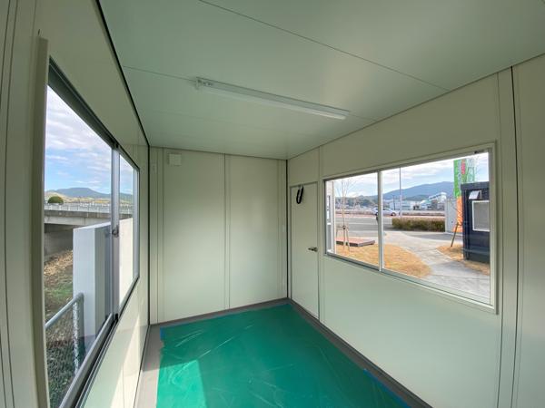 福岡県宗像店/展示場の新棟ユニットハウス・プレハブ・コンテナハウス38MSL(2.43坪)の本体の内観