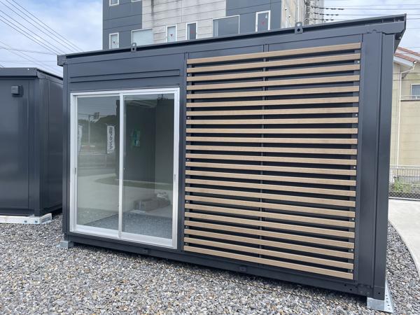 茨城県神栖店/展示場の中古ユニットハウス・プレハブ・コンテナハウスルーバー付き CT-41J(2.83坪)の本体の外観