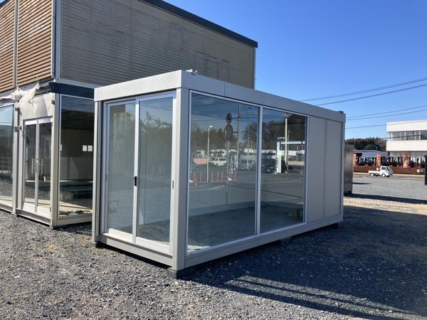 茨城県小美玉店/展示場の新棟ユニットハウス・プレハブ・コンテナハウス57MS1(3.81坪)の本体の外観