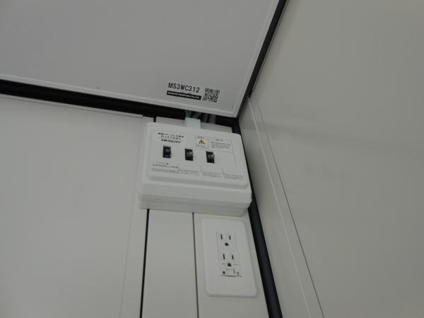 群馬県館林店/展示場の新棟ユニットハウス・プレハブ・コンテナハウス38MSL(2.43坪)の各設備の分電盤