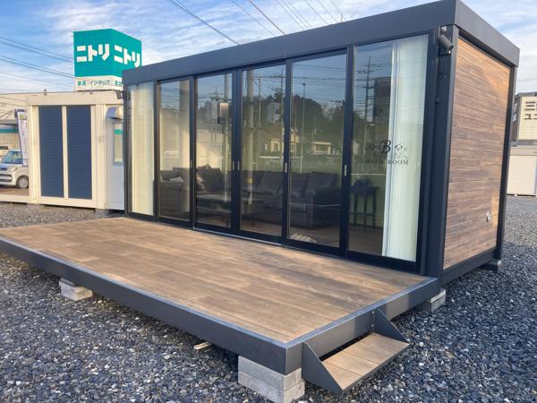 茨城県笠間店/展示場の新棟ユニットハウス・プレハブ・コンテナハウス57MS1(3.81坪)の本体の外観