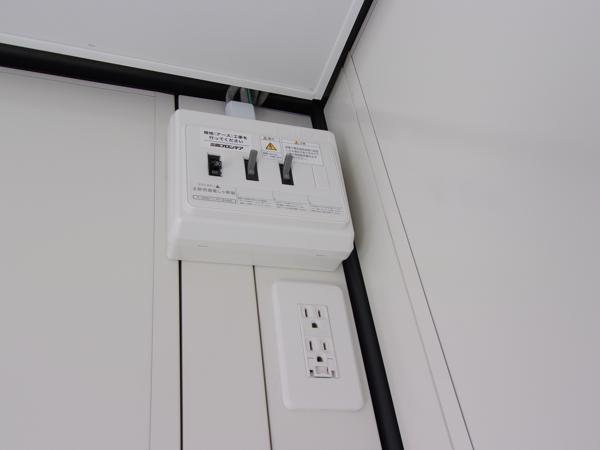 福島県白河店/展示場の新棟ユニットハウス・プレハブ・コンテナハウス38MSL(2.43坪)の各設備の分電盤