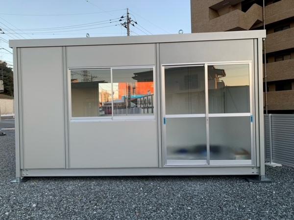 栃木県宇都宮戸祭店/展示場の新棟ユニットハウス・プレハブ・コンテナハウス47MSL(3.02坪)の本体の外観