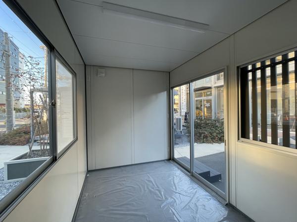 埼玉県草加店/展示場の新棟ユニットハウス・プレハブ・コンテナハウス38MSL(2.43坪)の本体の内観