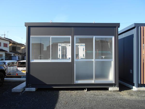 京都府宇治出張所/展示場の新棟ユニットハウス・プレハブ・コンテナハウス38MSL(2.43坪)の本体の外観