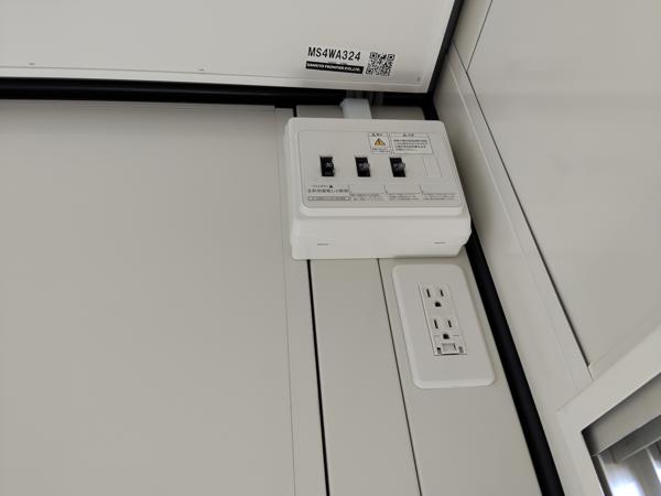 静岡県藤枝店/展示場の新棟ユニットハウス・プレハブ・コンテナハウス47MSL(3.02坪)の各設備の分電盤