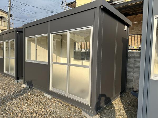 岐阜県多治見店/展示場の新棟ユニットハウス・プレハブ・コンテナハウス38MSL(2.43坪)の本体の外観