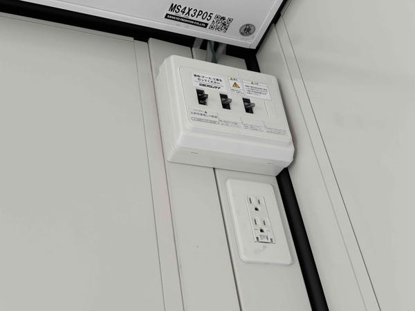 岡山県倉敷店/展示場の新棟ユニットハウス・プレハブ・コンテナハウス47MSL(3.02坪)の各設備の分電盤