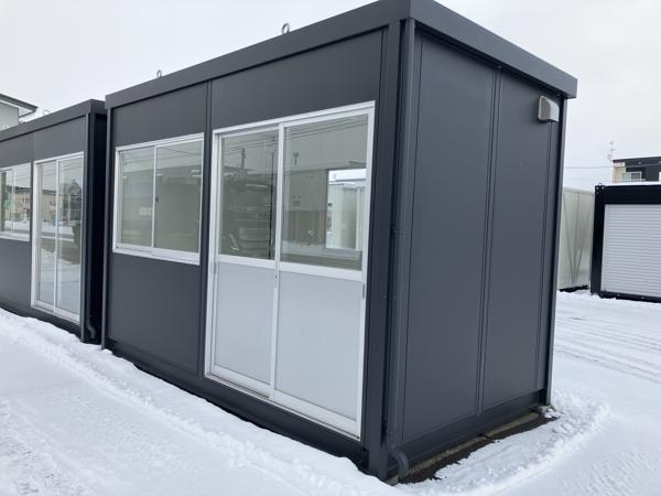 北海道函館店/展示場の新棟ユニットハウス・プレハブ・コンテナハウス38MSL(2.43坪)の本体の外観