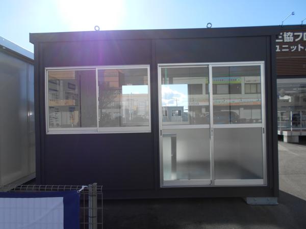 福島県福島店/展示場の新棟ユニットハウス・プレハブ・コンテナハウス38MSL(2.43坪)の本体の外観