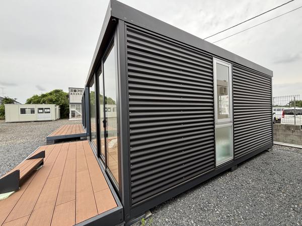 茨城県小美玉店/展示場の新棟ユニットハウス・プレハブ・コンテナハウス56MSLL(7.38坪)の本体の外観