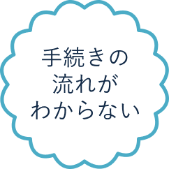 手続きの流れがわからない